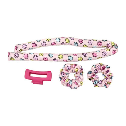 Smiley Satin Heatless Curling Curler Rod Set With Scrunchies - Bria Blair Creative