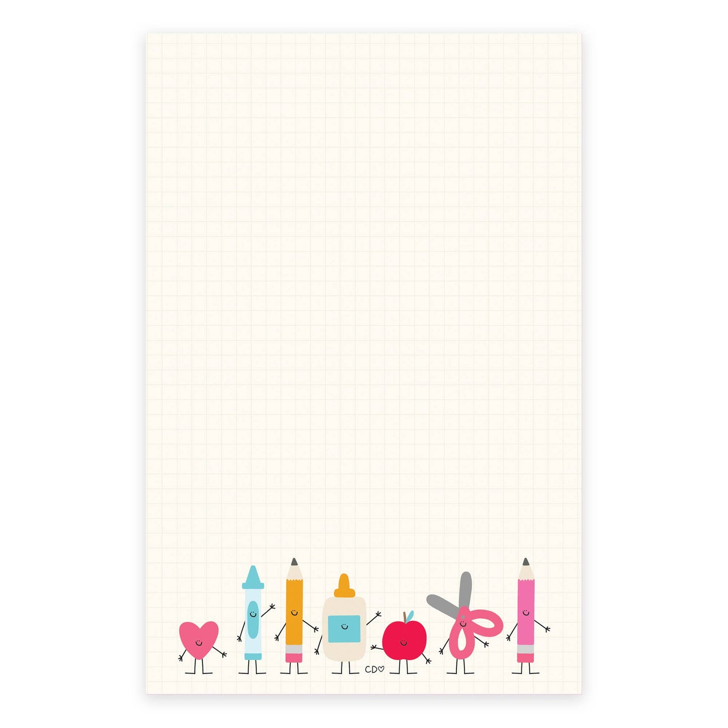 Smiley School Supplies Notepad - Bria Blair Creative