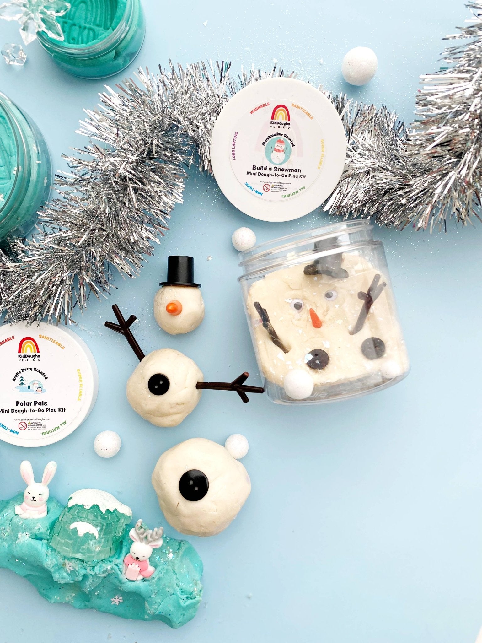 Snowman (Marshmallow) Mini Dough - To - Go - Bria Blair Creative