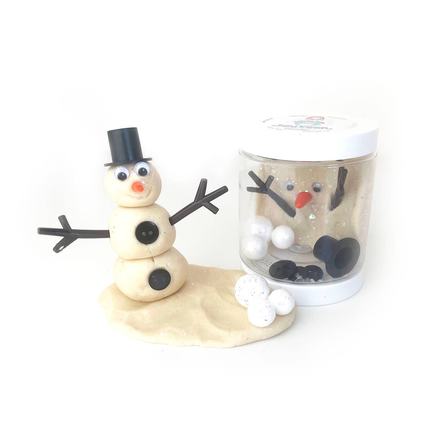 Snowman (Marshmallow) Mini Dough - To - Go - Bria Blair Creative