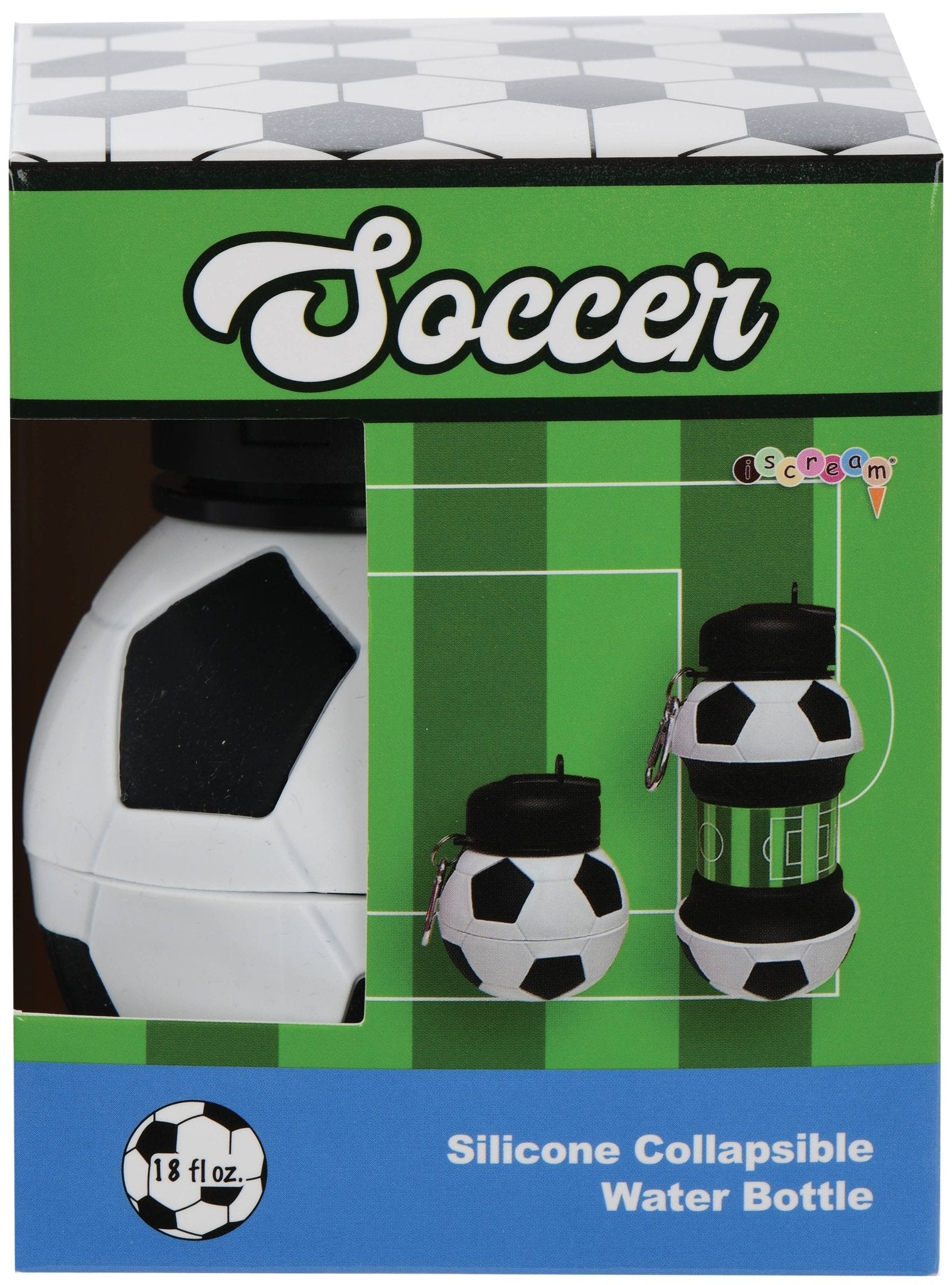 Soccer Silicone Collapsible Water Bottle - Bria Blair Creative