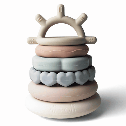 Soft Silicone Stacking Ring Tower (6 - pc) Sun - Bria Blair Creative