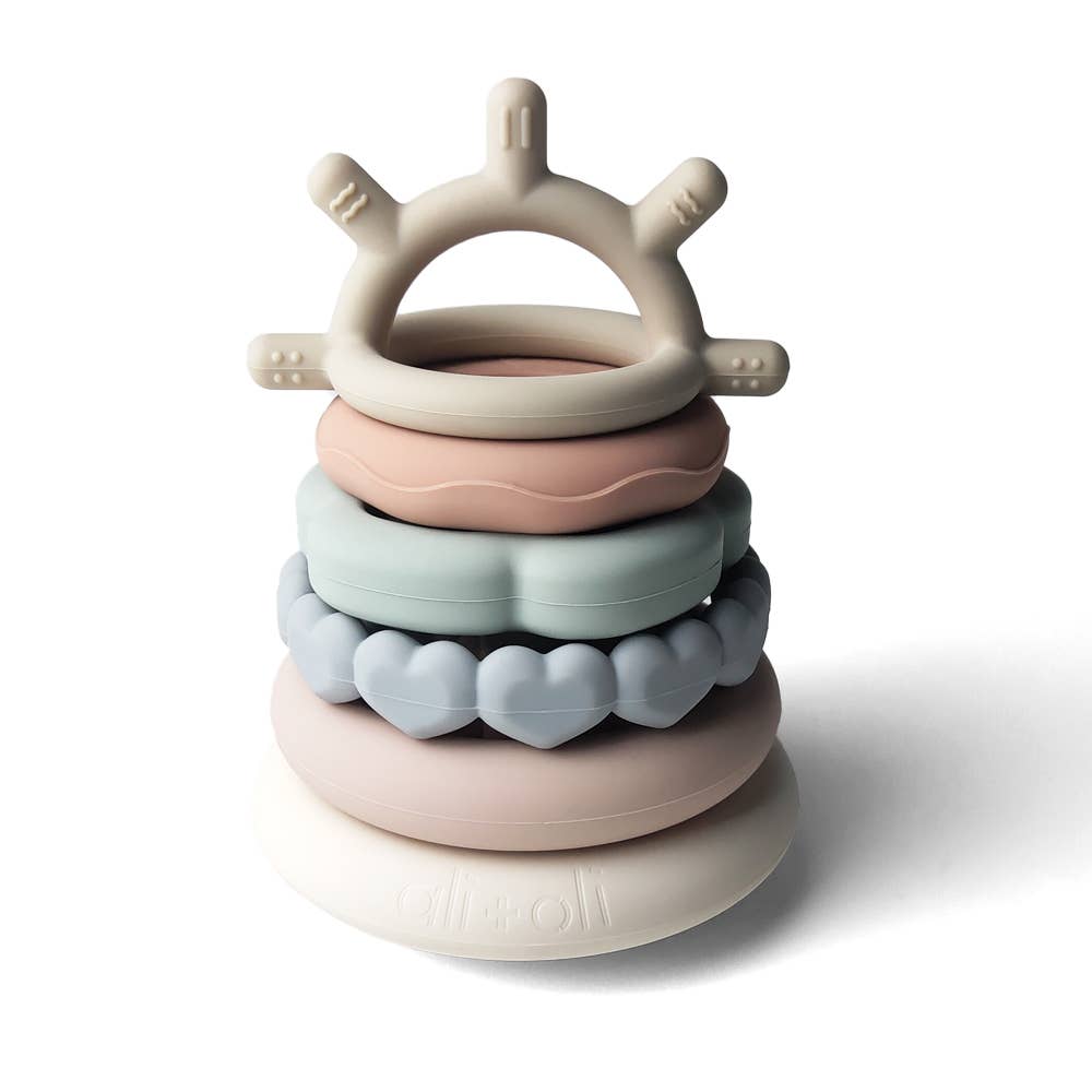 Soft Silicone Stacking Ring Tower (6 - pc) Sun - Bria Blair Creative