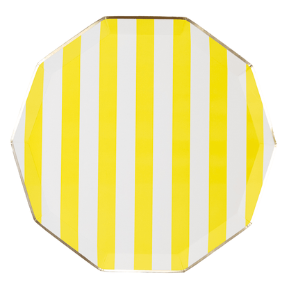 SOLEIL YELLOW CABANA SIGNATURE STRIPE PLATES - Bria Blair Creative