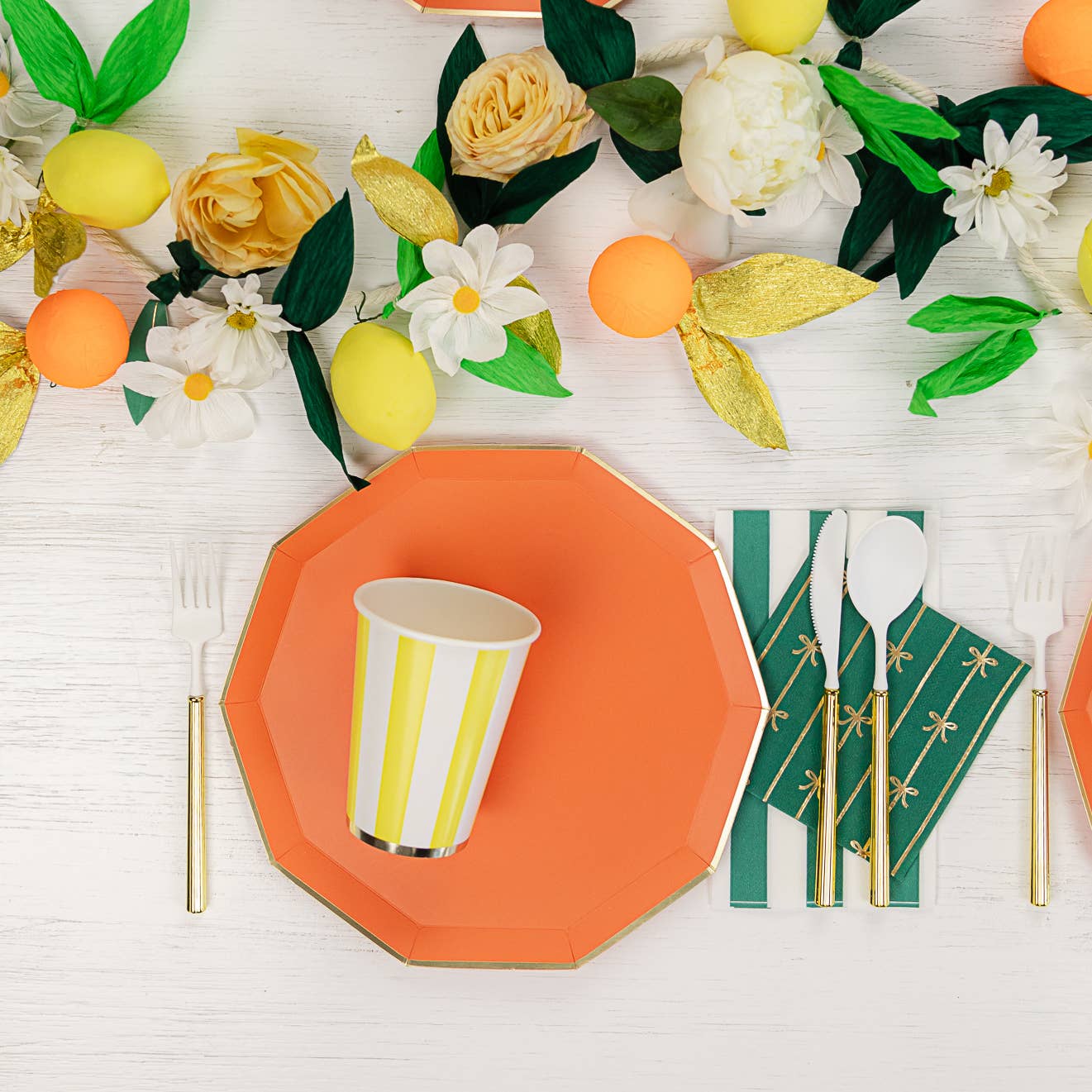 SOLEIL YELLOW CABANA STRIPE CUPS - Bria Blair Creative