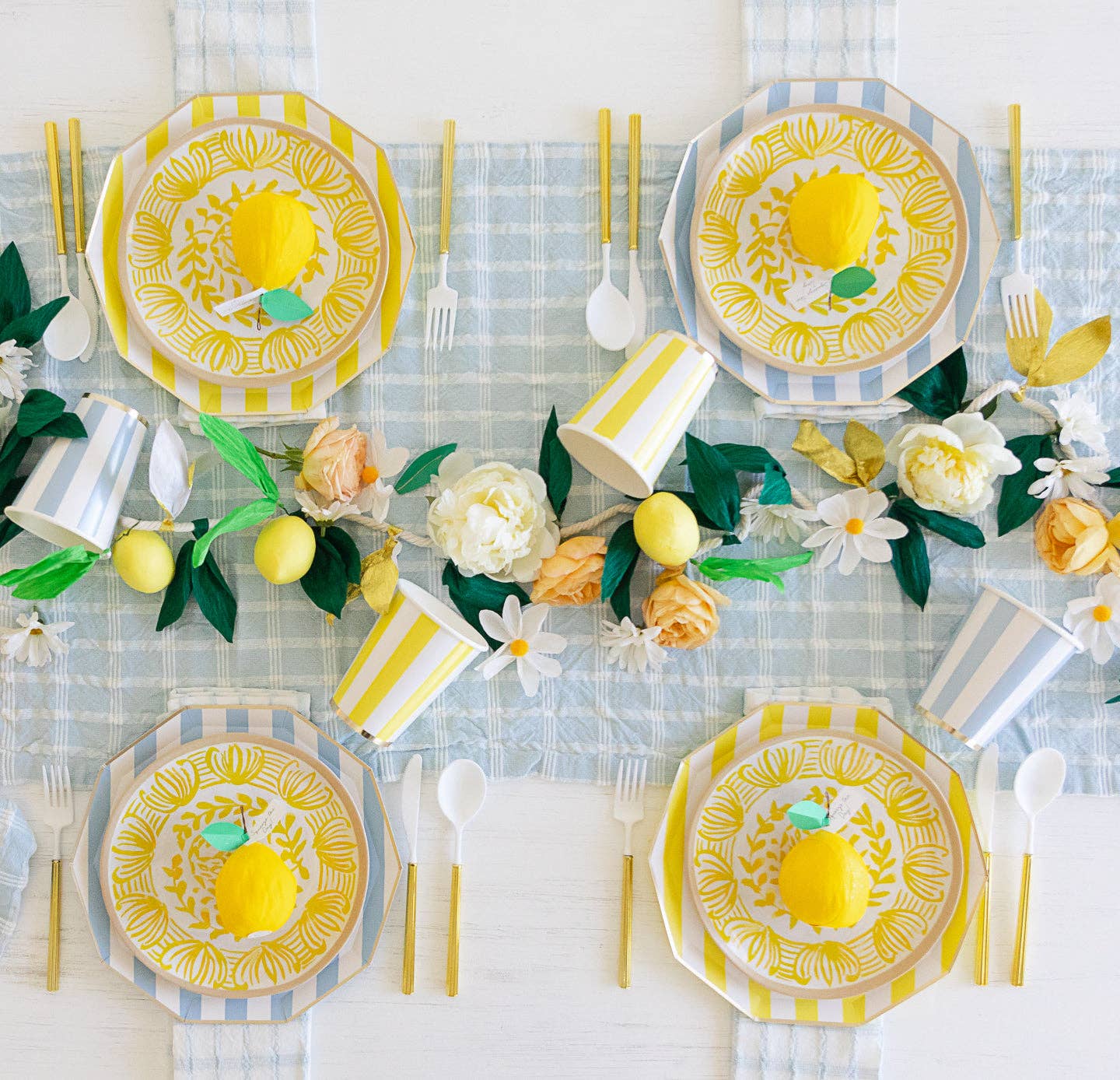 SOLEIL YELLOW CABANA STRIPE CUPS - Bria Blair Creative