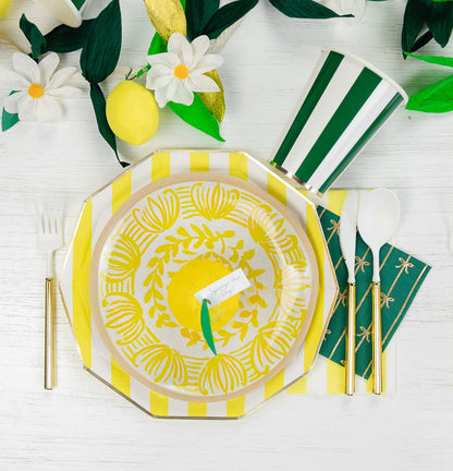 SOLEIL YELLOW CABANA STRIPE GUEST TOWELS - Bria Blair Creative
