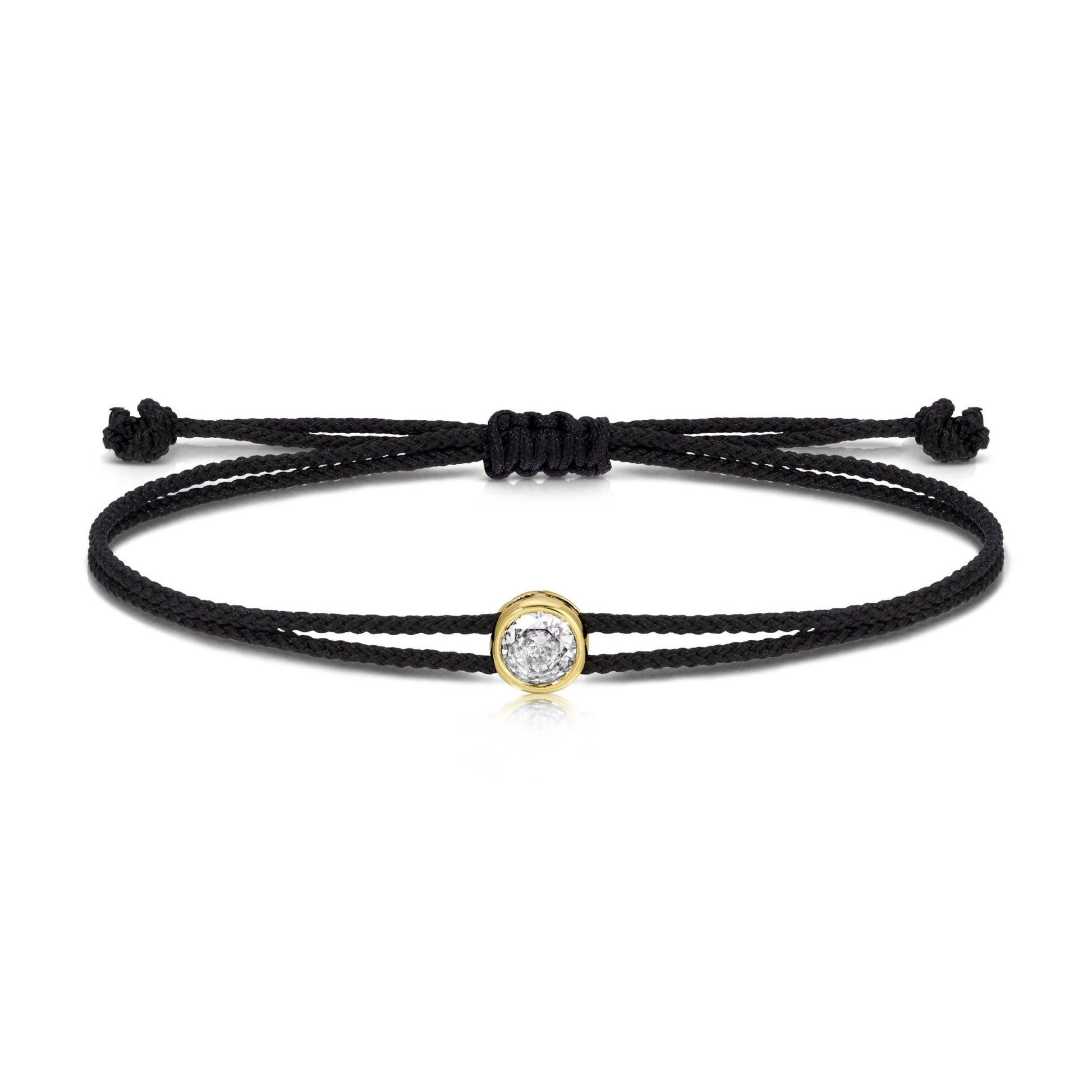 Sparkling Circle Adjustable Slider Bracelet: Black - Bria Blair Creative