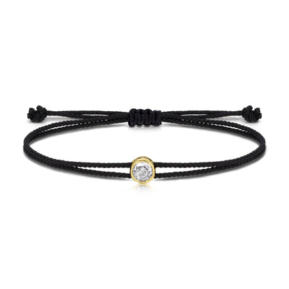 Sparkling Circle Adjustable Slider Bracelet: Black - Bria Blair Creative
