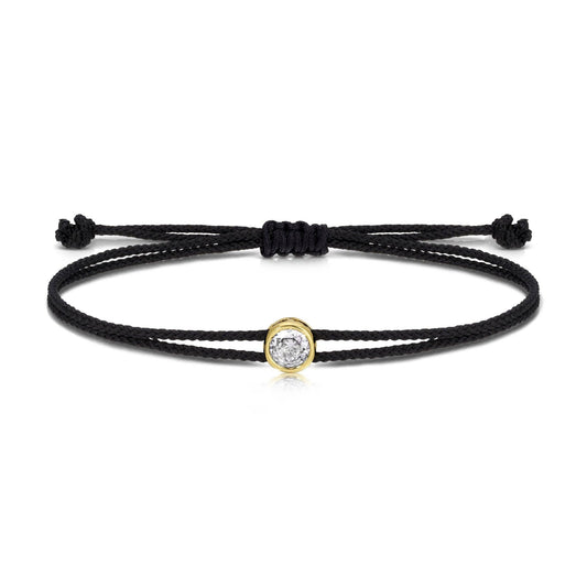 Sparkling Circle Adjustable Slider Bracelet: Black - Bria Blair Creative