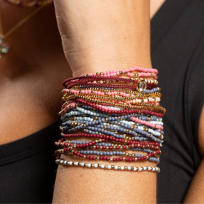 Sparkling Circle Adjustable Slider Bracelet: Black - Bria Blair Creative