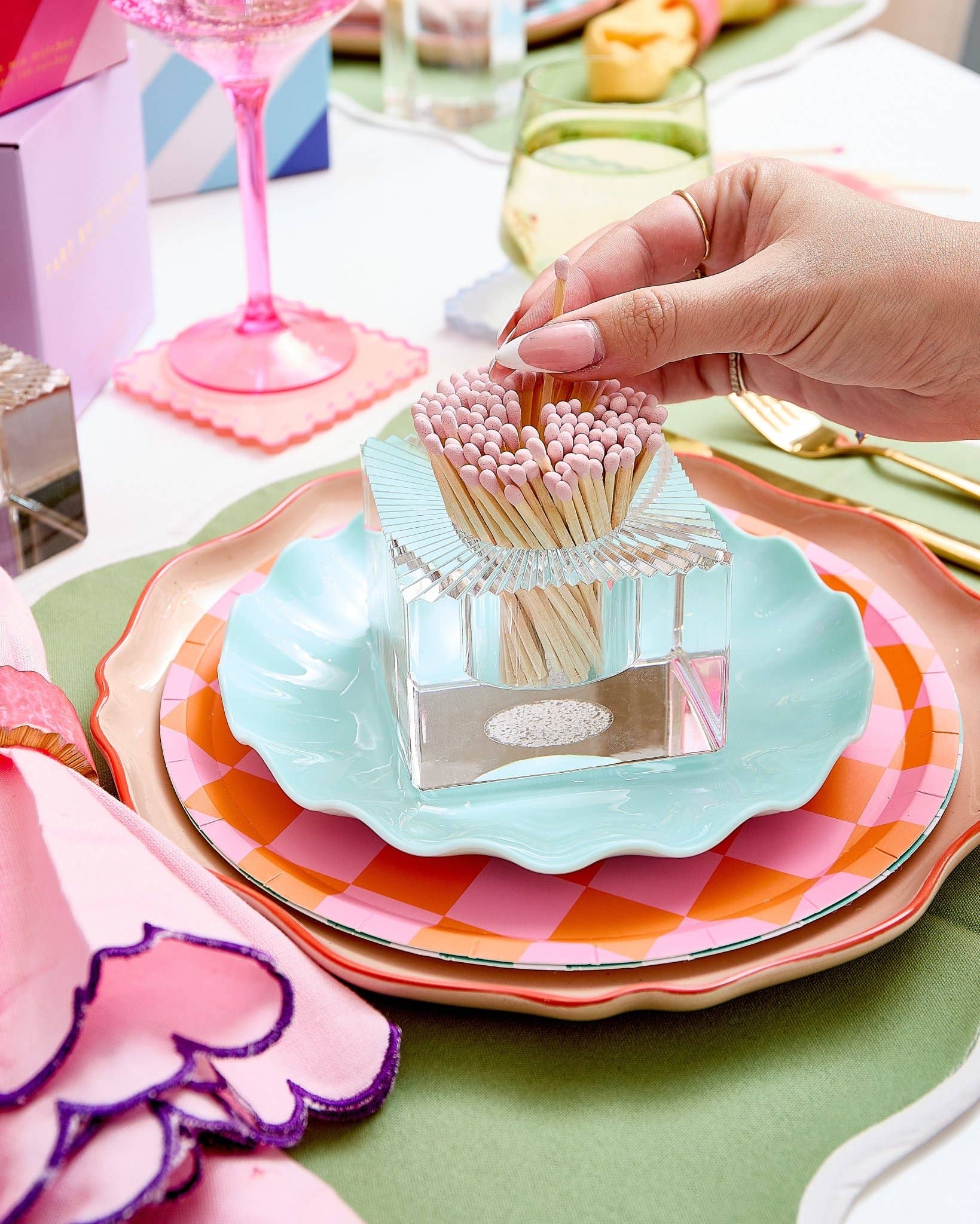 Square Match Striker | Light Pink Matches - Bria Blair Creative