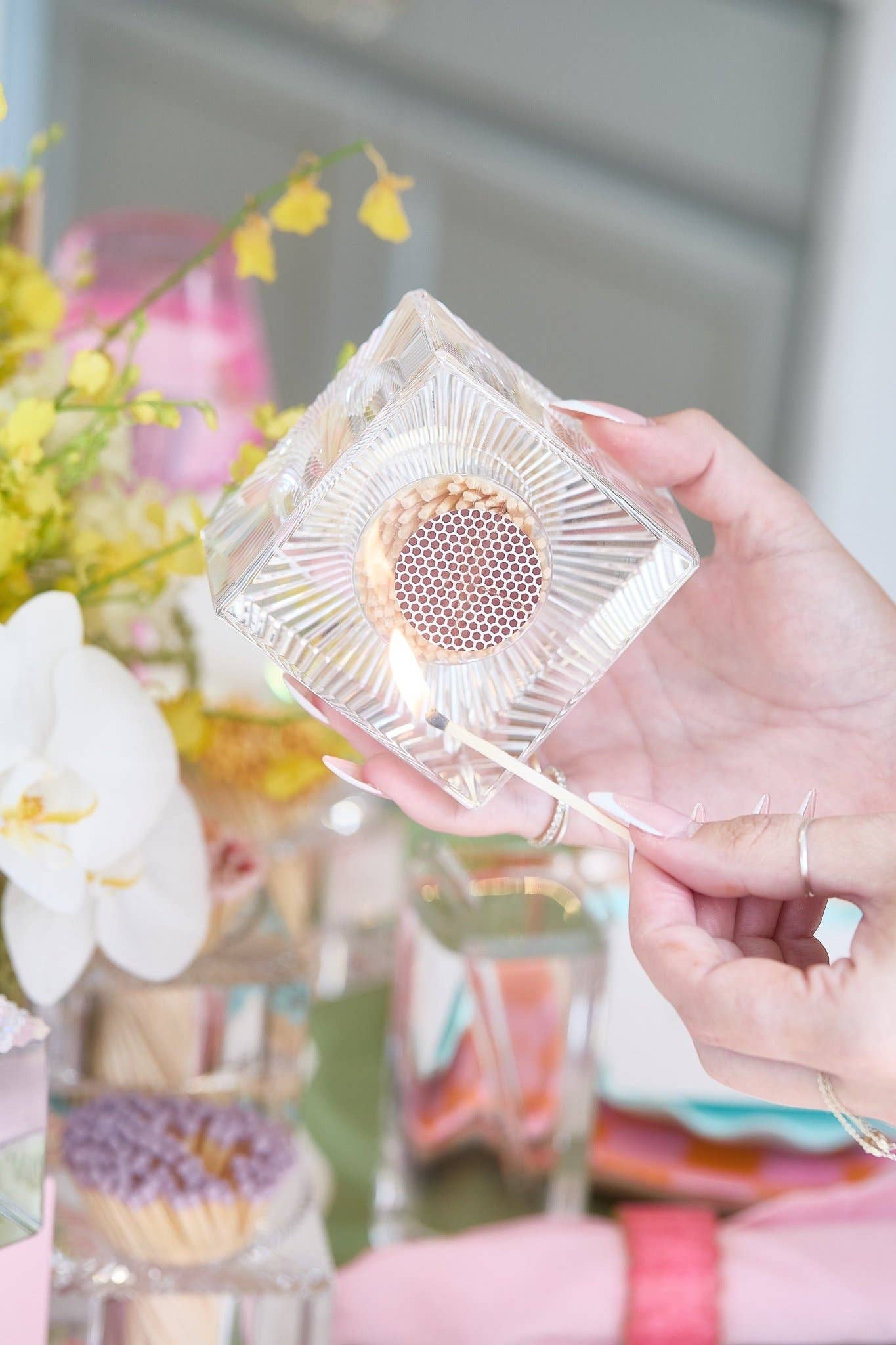 Square Match Striker | Light Pink Matches - Bria Blair Creative