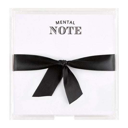 Square Notepaper in Acrylic Tray - Mental Note - Bria Blair Creative