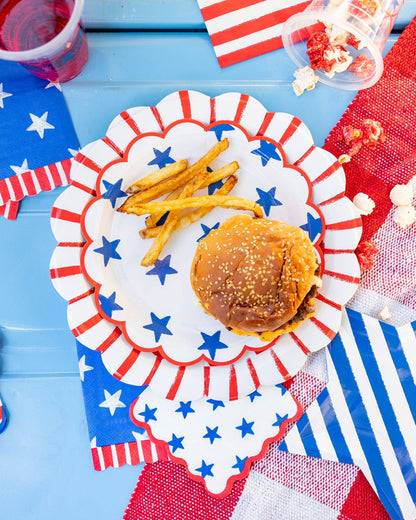 SSP1241 - Blue Stars Paper Plate - 9" - Bria Blair Creative