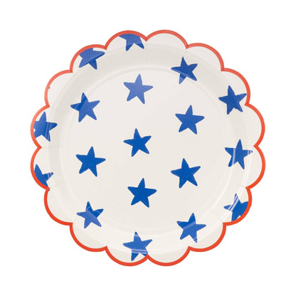 SSP1241 - Blue Stars Paper Plate - 9" - Bria Blair Creative