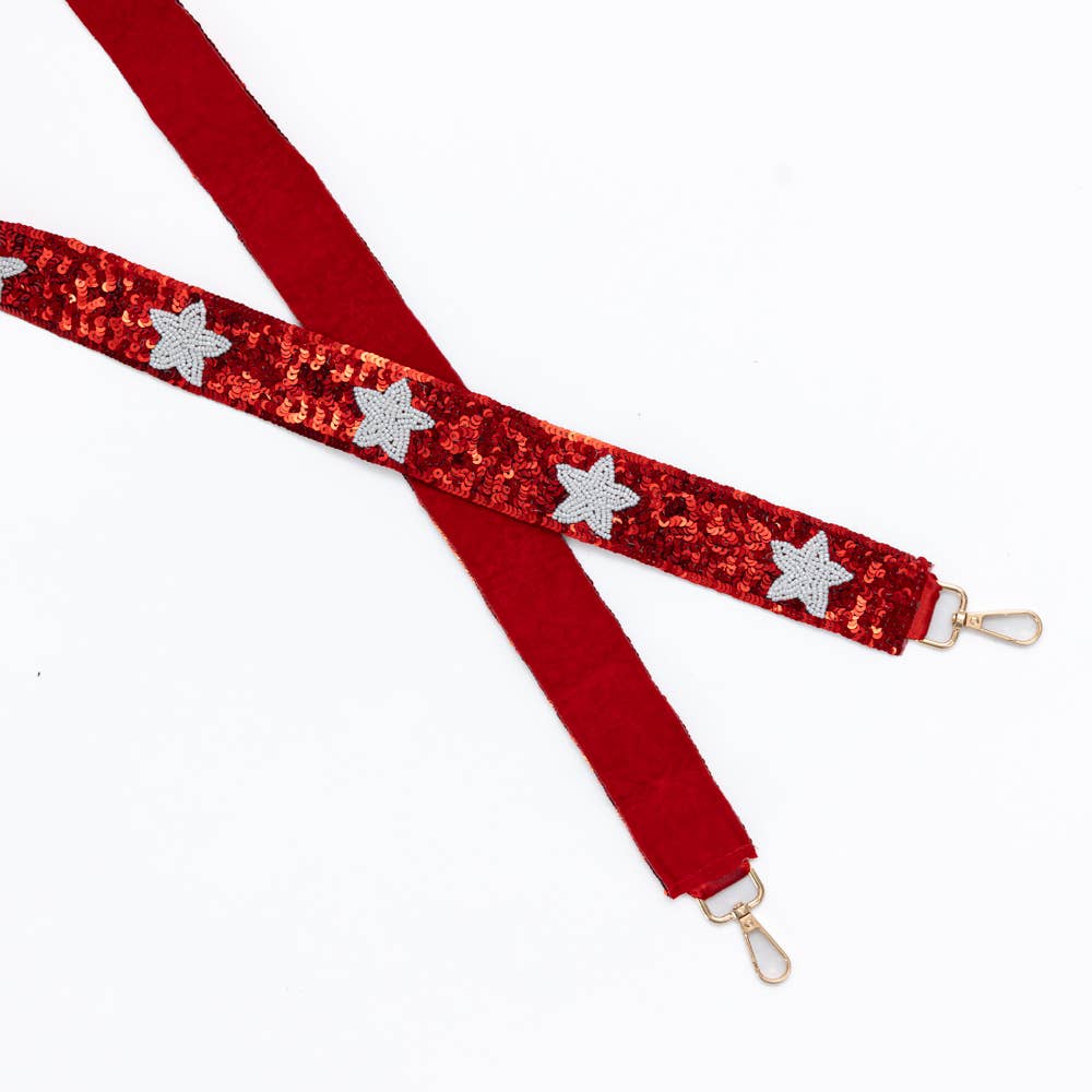 Star Beaded Sequin Purse Strap: Orange - Bria Blair Creative