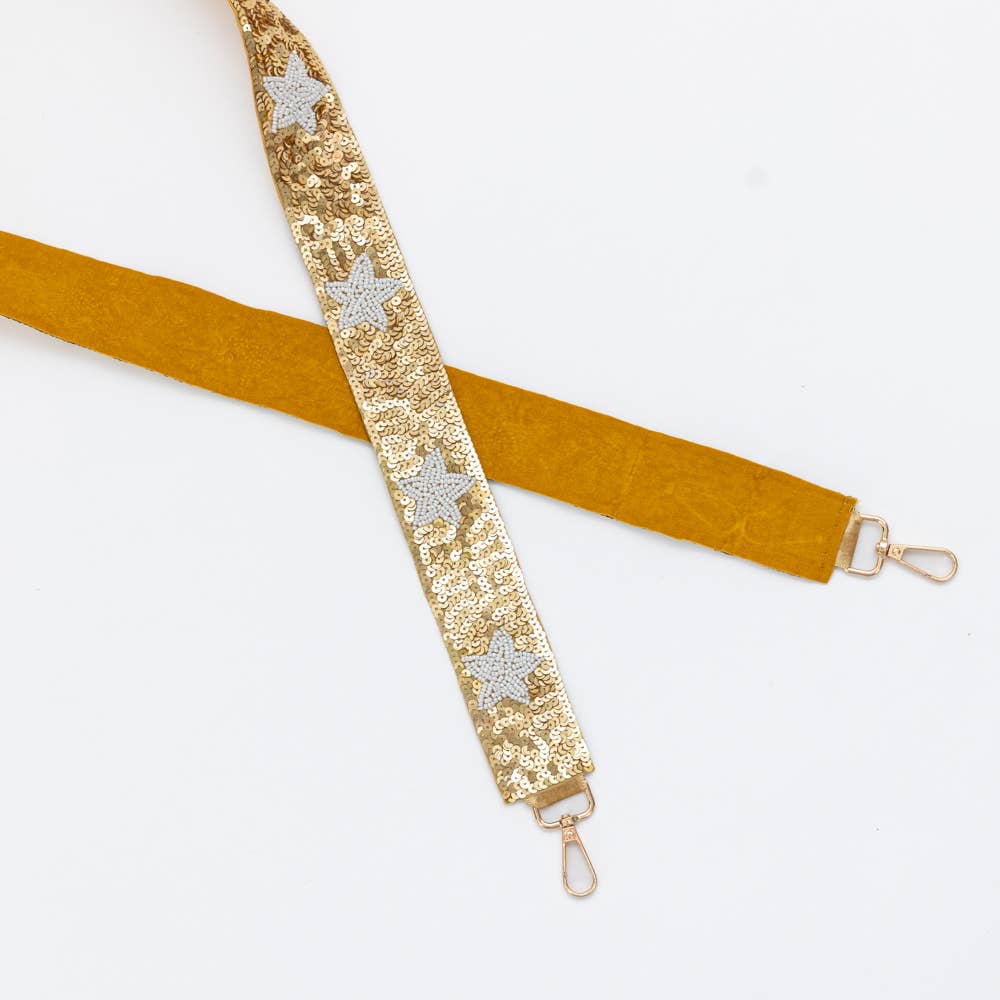 Star Beaded Sequin Purse Strap: Orange - Bria Blair Creative