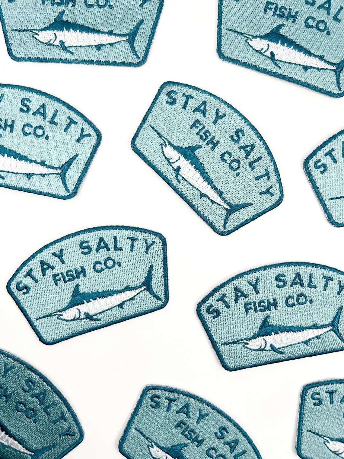 Stay Salty Fish Co. Embroidered Iron - On Patch with Marlin - Bria Blair Creative