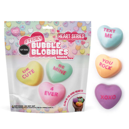 Sticky Bubble Blobbies Valentines Conversation Hearts - Bria Blair Creative