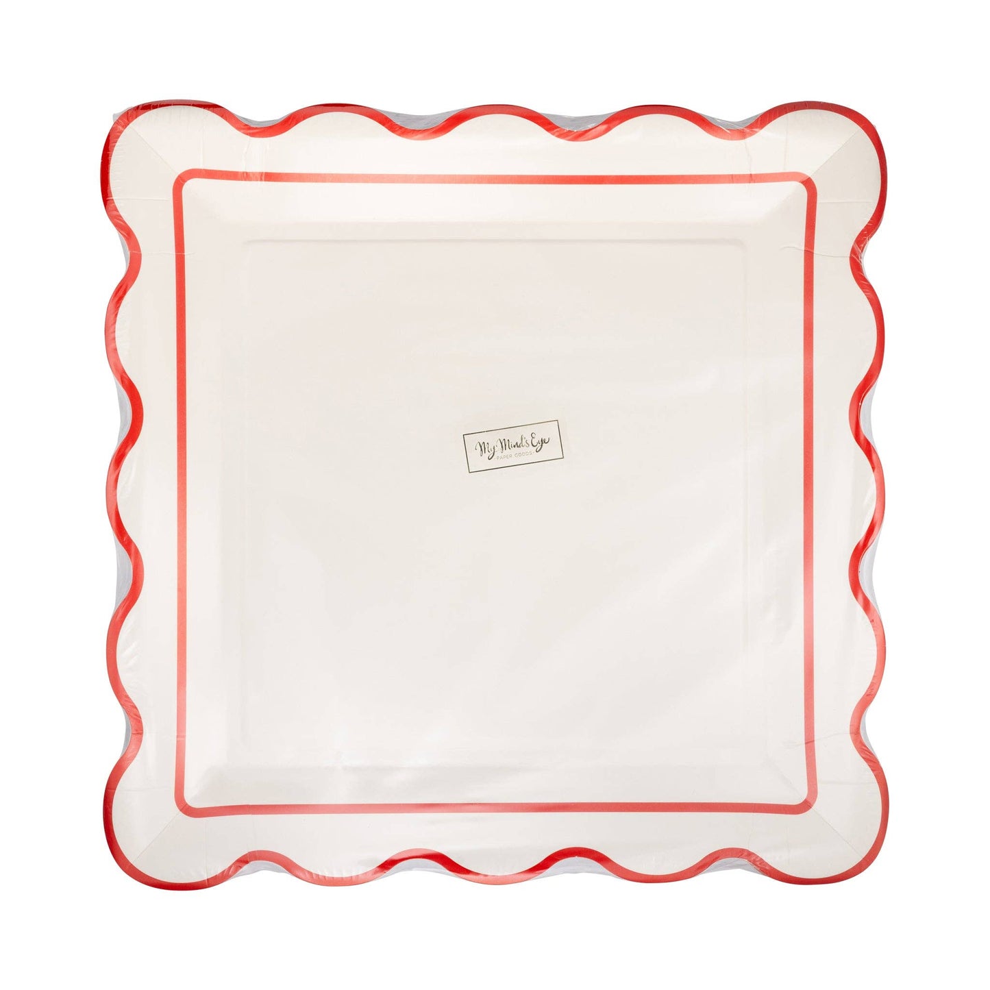 STN1242 - Cream Scalloped Square Plate - Bria Blair Creative