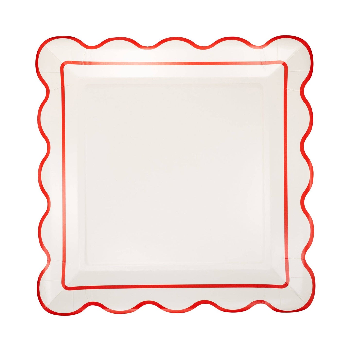 STN1242 - Cream Scalloped Square Plate - Bria Blair Creative