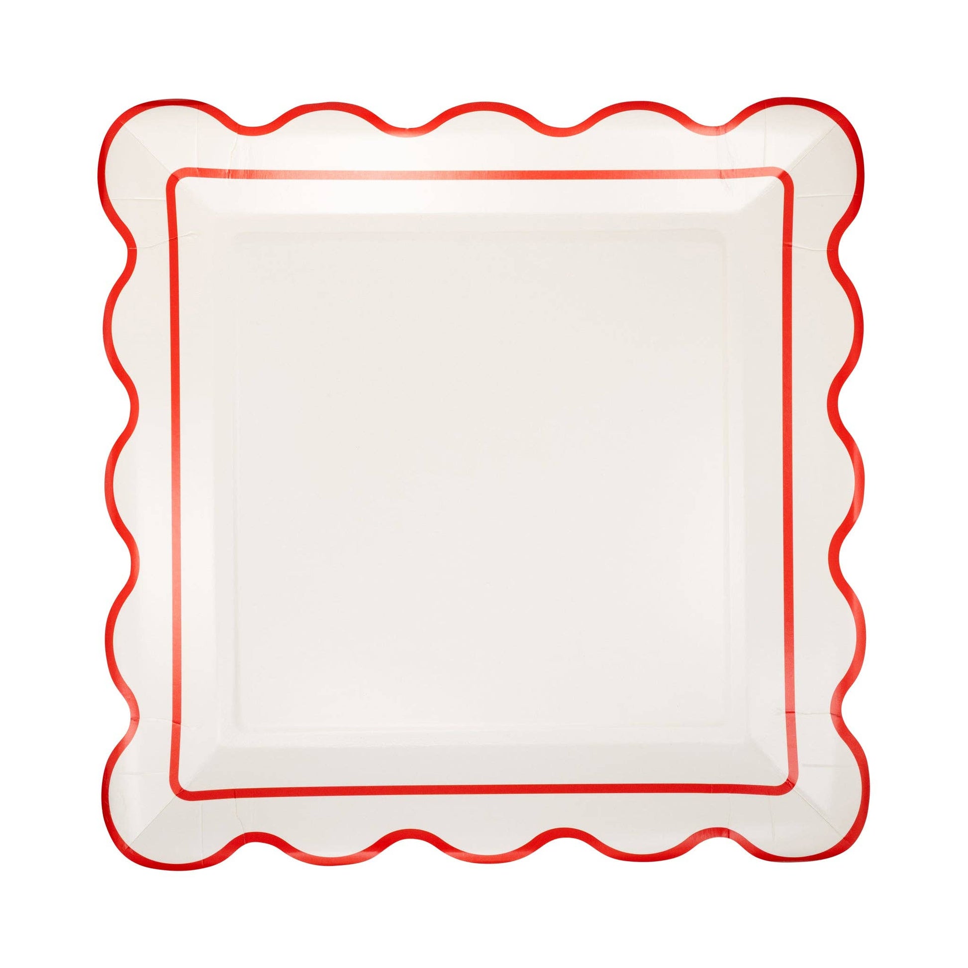 STN1242 - Cream Scalloped Square Plate - Bria Blair Creative