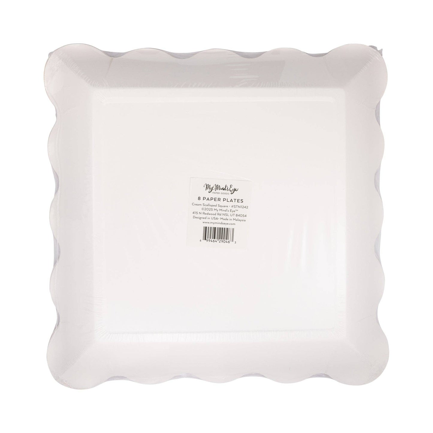 STN1242 - Cream Scalloped Square Plate - Bria Blair Creative