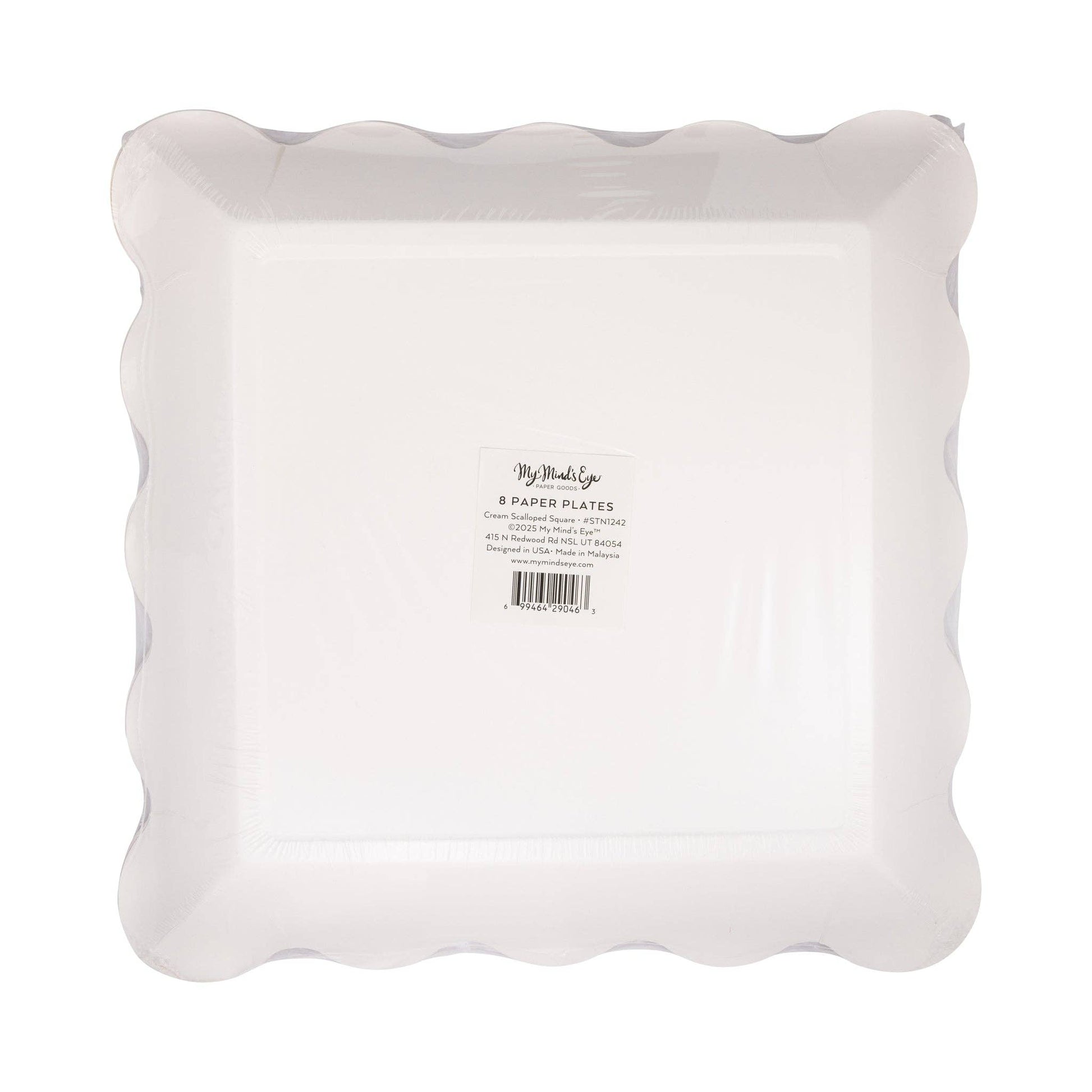 STN1242 - Cream Scalloped Square Plate - Bria Blair Creative