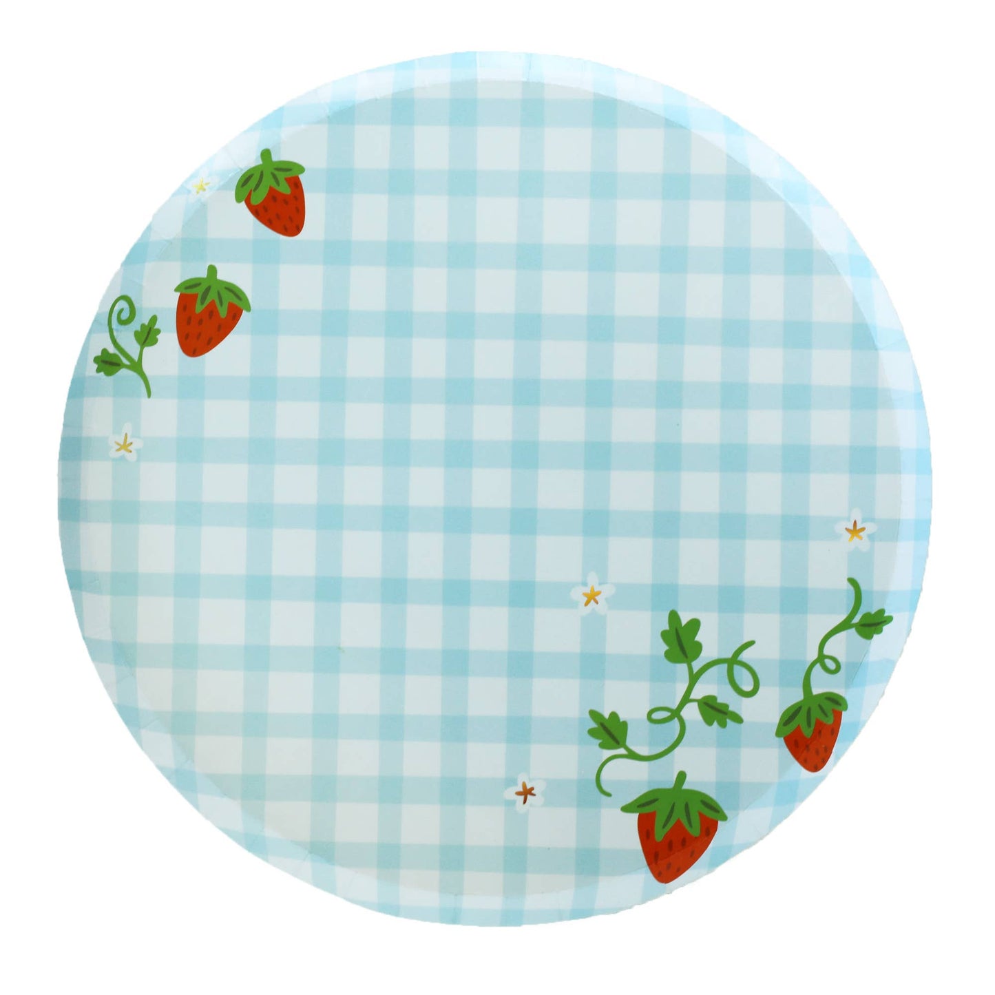 Strawberry Picnic Gingham Print Large Plates - Bria Blair Creative