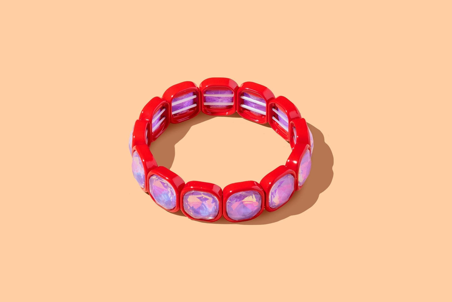 Stretch Bracelet - Enamel w/ Large Stones - Elise: Blue - Bria Blair Creative