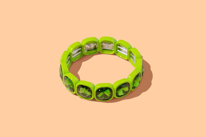 Stretch Bracelet - Enamel w/ Large Stones - Elise: Blue - Bria Blair Creative