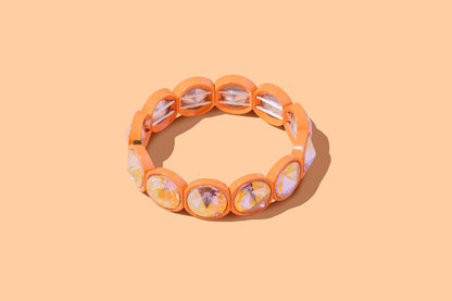 Stretch Bracelet - Enamel w/ Large Stones - Elise: Green - Bria Blair Creative