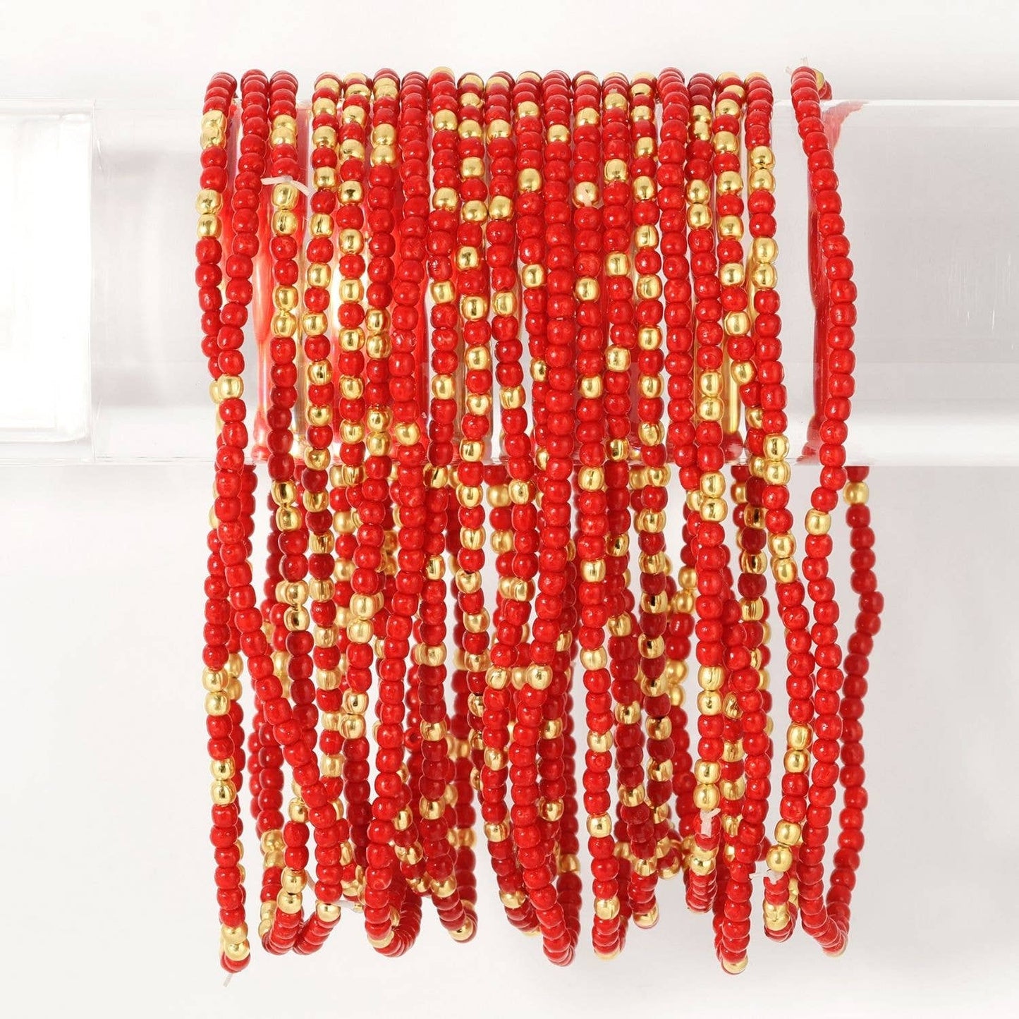 Stretch Seed Bead Solid Game Day Bracelets: Maroon - Bria Blair Creative
