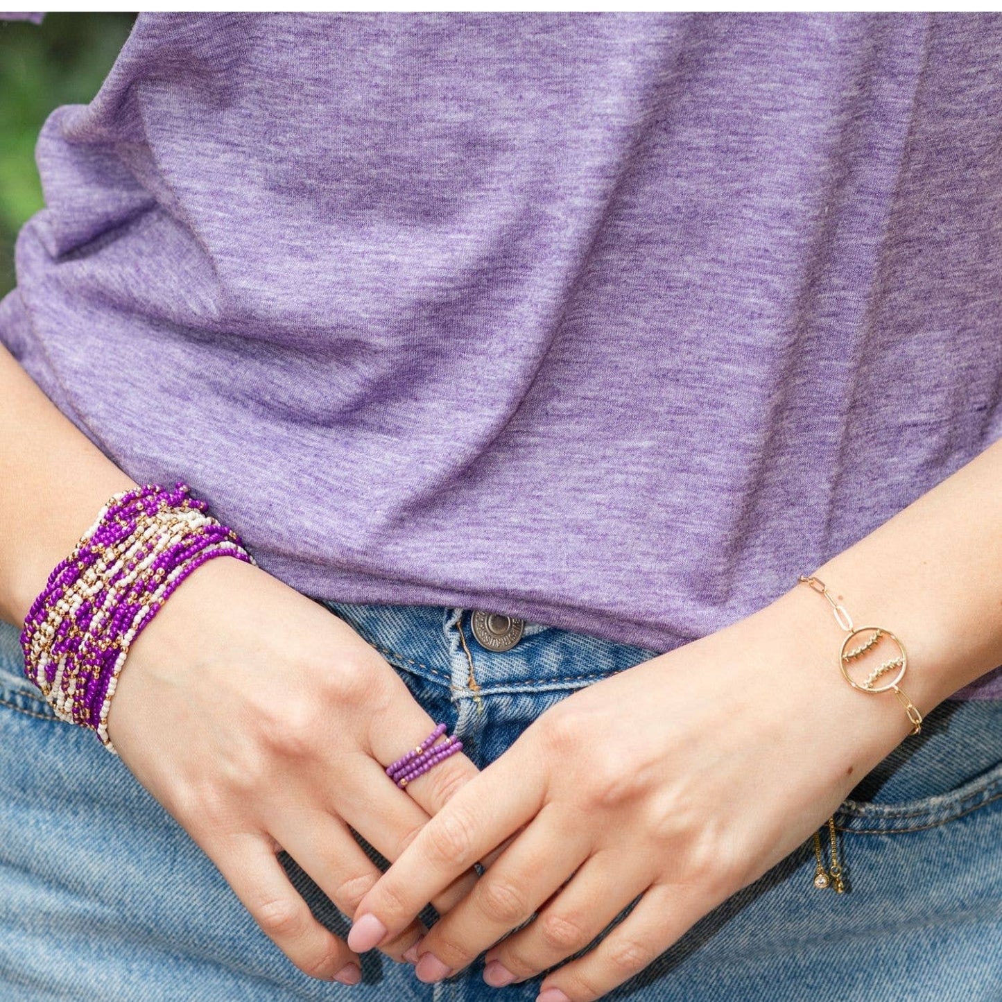 Stretch Seed Bead Solid Game Day Bracelets: Maroon - Bria Blair Creative
