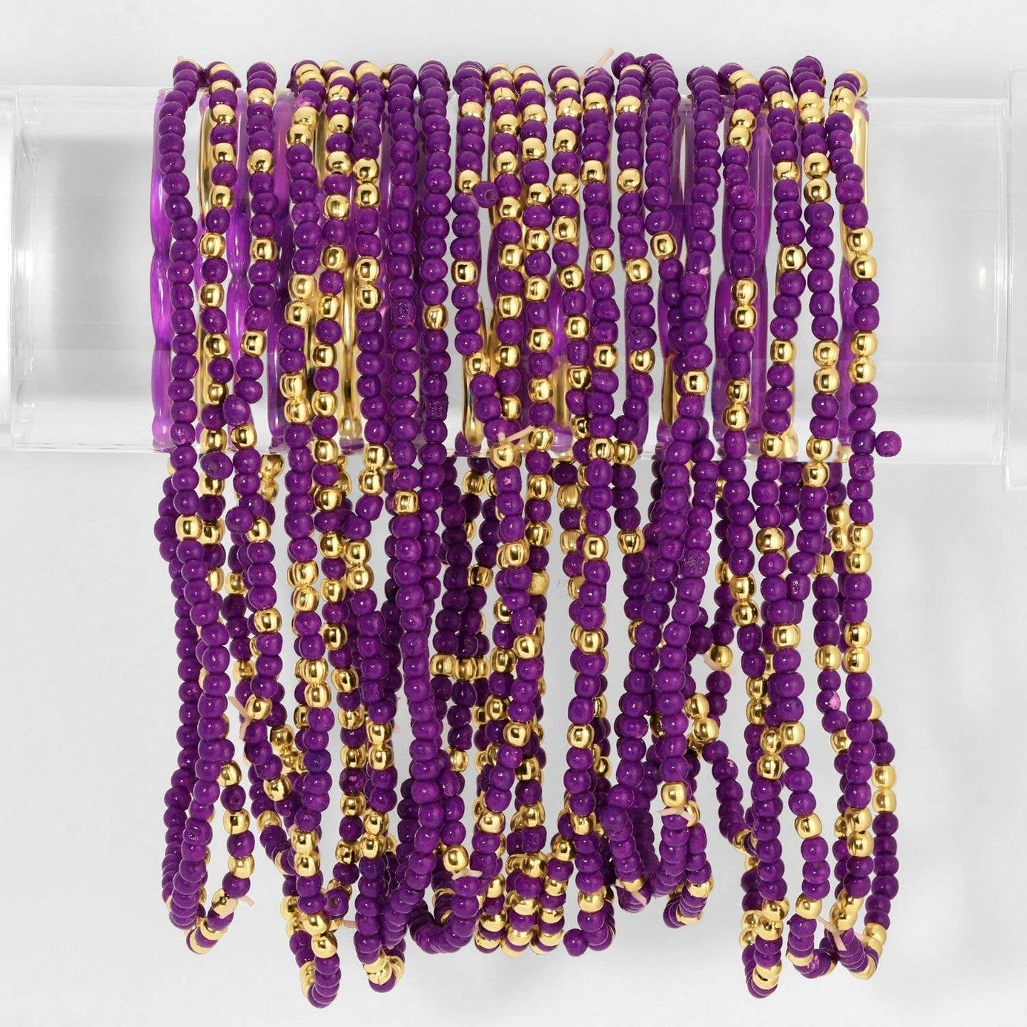 Stretch Seed Bead Solid Game Day Bracelets: Maroon - Bria Blair Creative