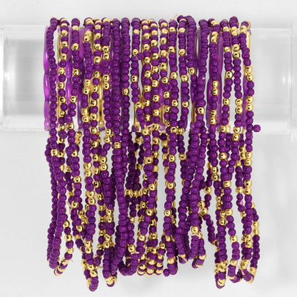 Stretch Seed Bead Solid Game Day Bracelets: Maroon - Bria Blair Creative