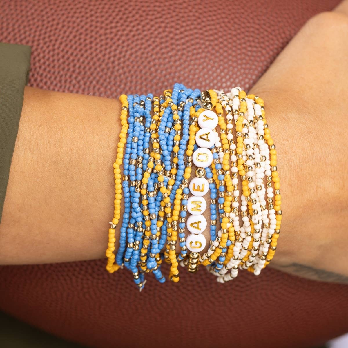 Stretch Seed Bead Solid Game Day Bracelets: Maroon - Bria Blair Creative