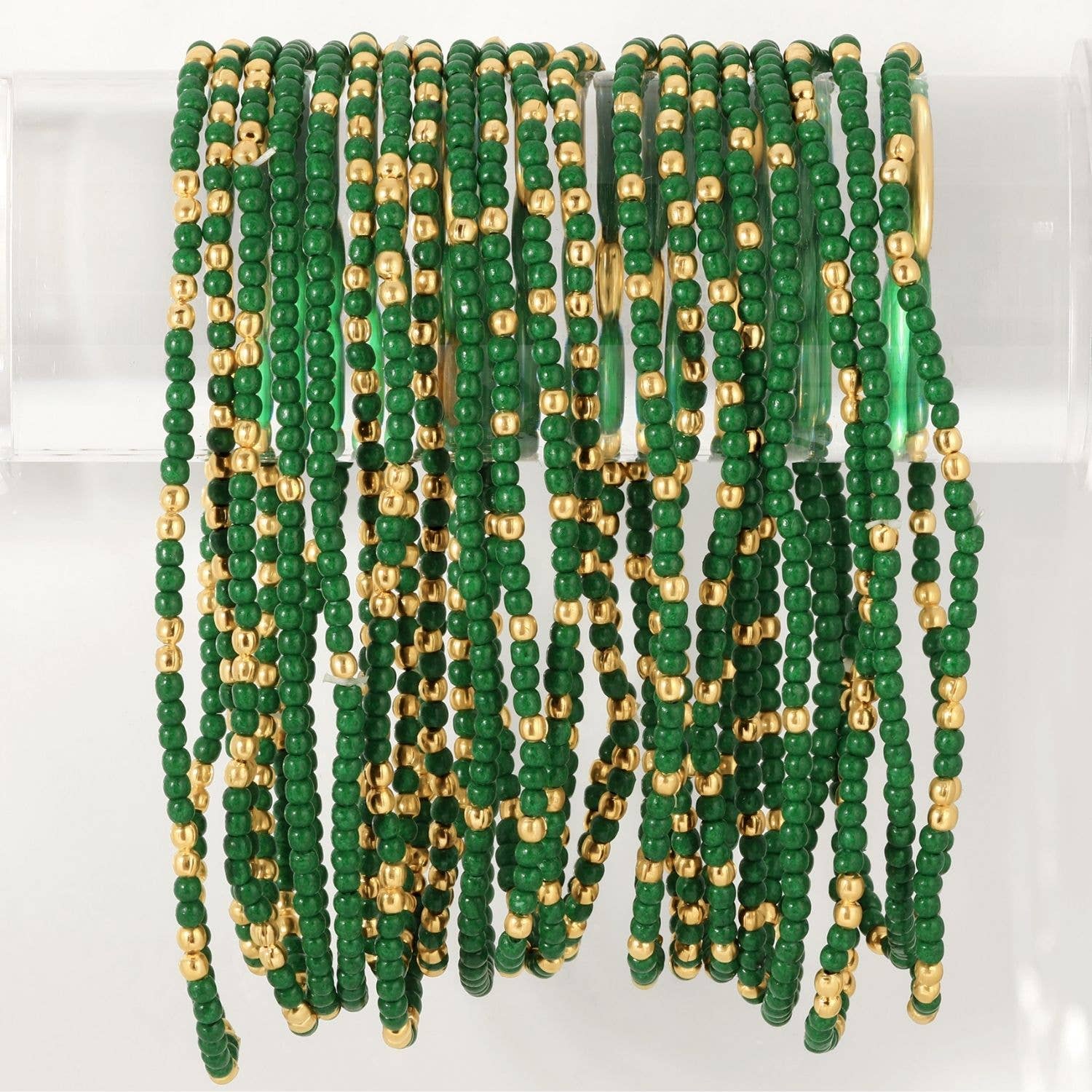 Stretch Seed Bead Solid Game Day Bracelets: Maroon - Bria Blair Creative