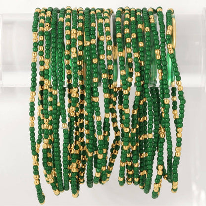 Stretch Seed Bead Solid Game Day Bracelets: Maroon - Bria Blair Creative