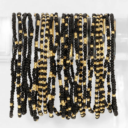Stretch Seed Bead Solid Game Day Bracelets: Maroon - Bria Blair Creative