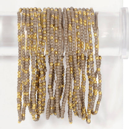 Stretch Seed Bead Solid Game Day Bracelets: Maroon - Bria Blair Creative