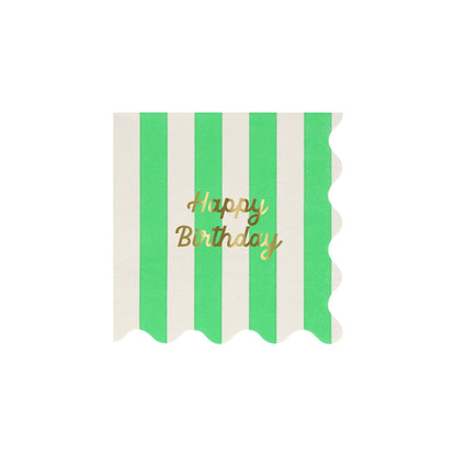 Stripe Happy Birthday Small Napkins - Bria Blair Creative