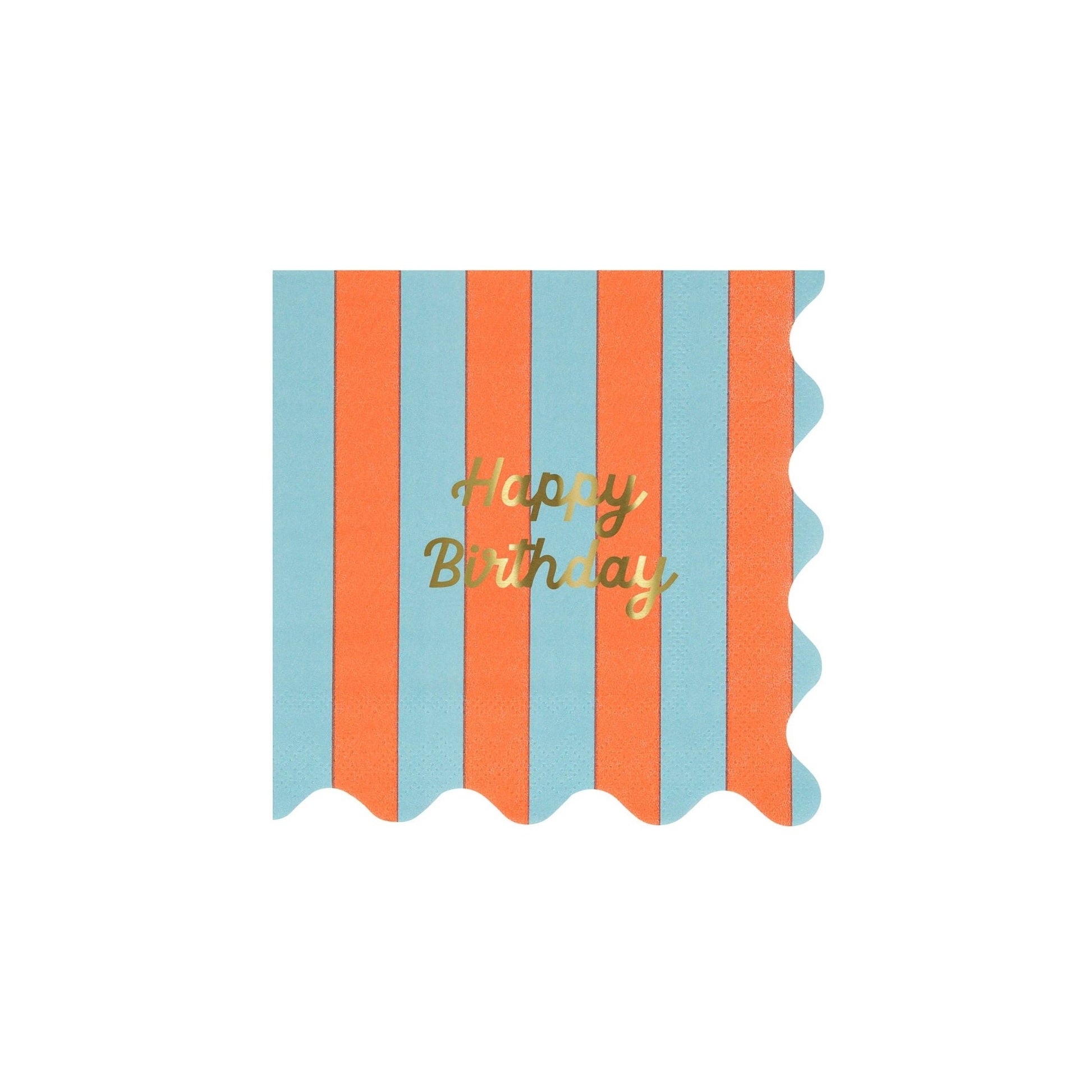 Stripe Happy Birthday Small Napkins - Bria Blair Creative