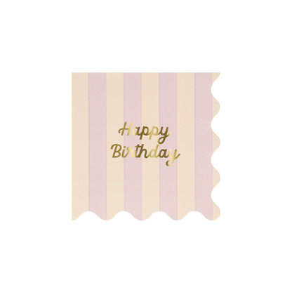 Stripe Happy Birthday Small Napkins - Bria Blair Creative