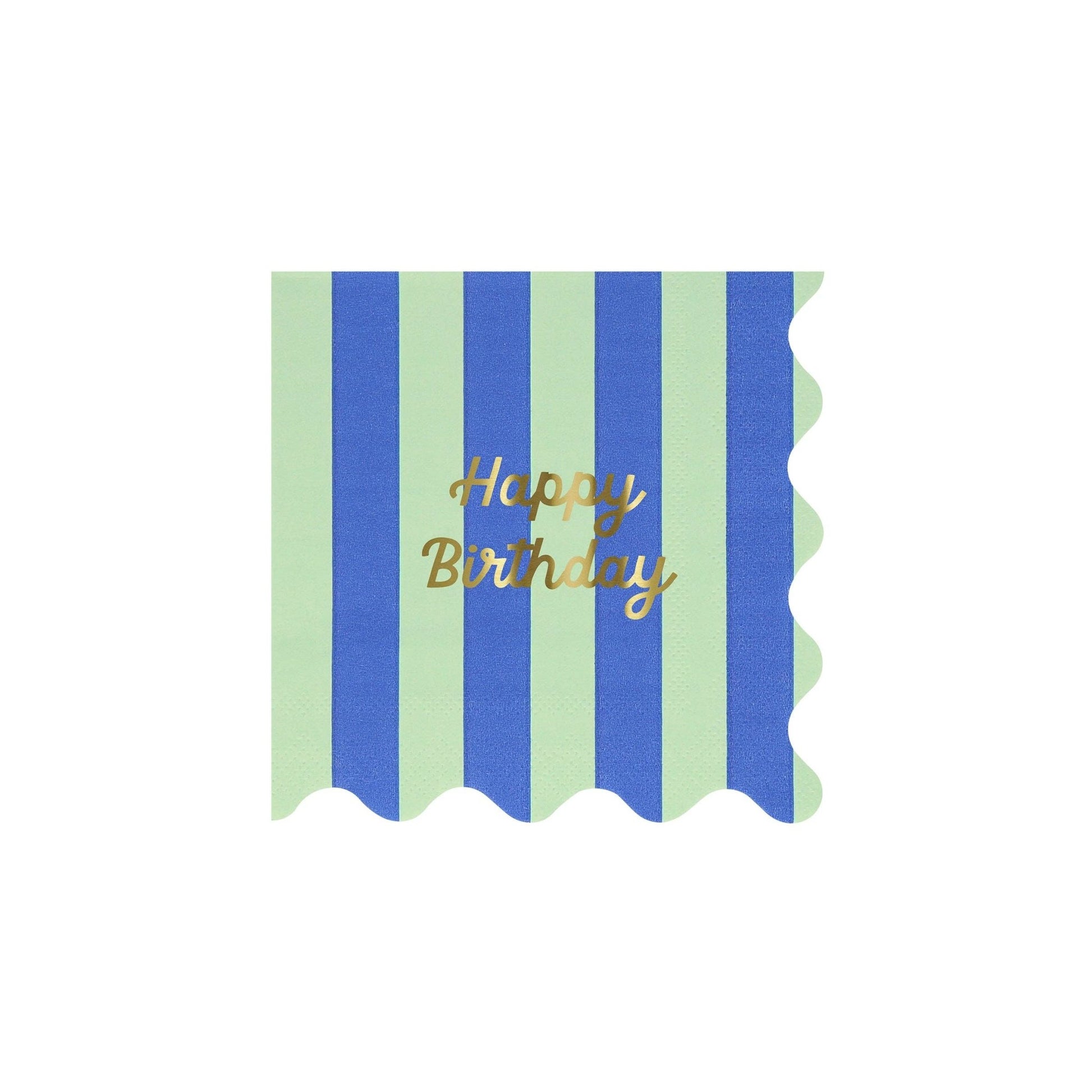 Stripe Happy Birthday Small Napkins - Bria Blair Creative