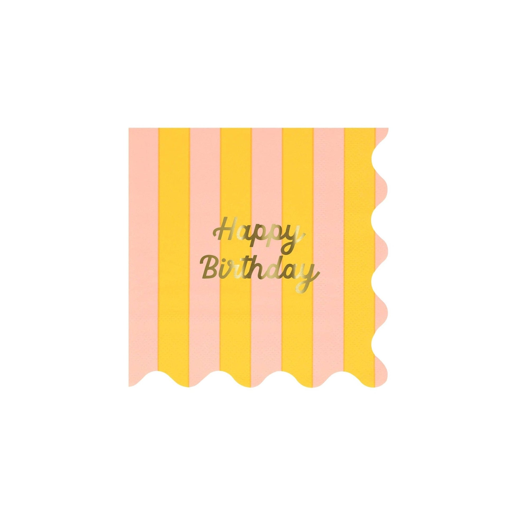 Stripe Happy Birthday Small Napkins - Bria Blair Creative