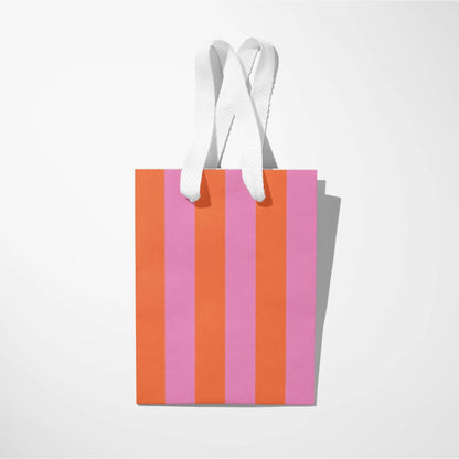 Stripe Pink & Orange Gift Paper Bag | Medium 8x10 - Bria Blair Creative