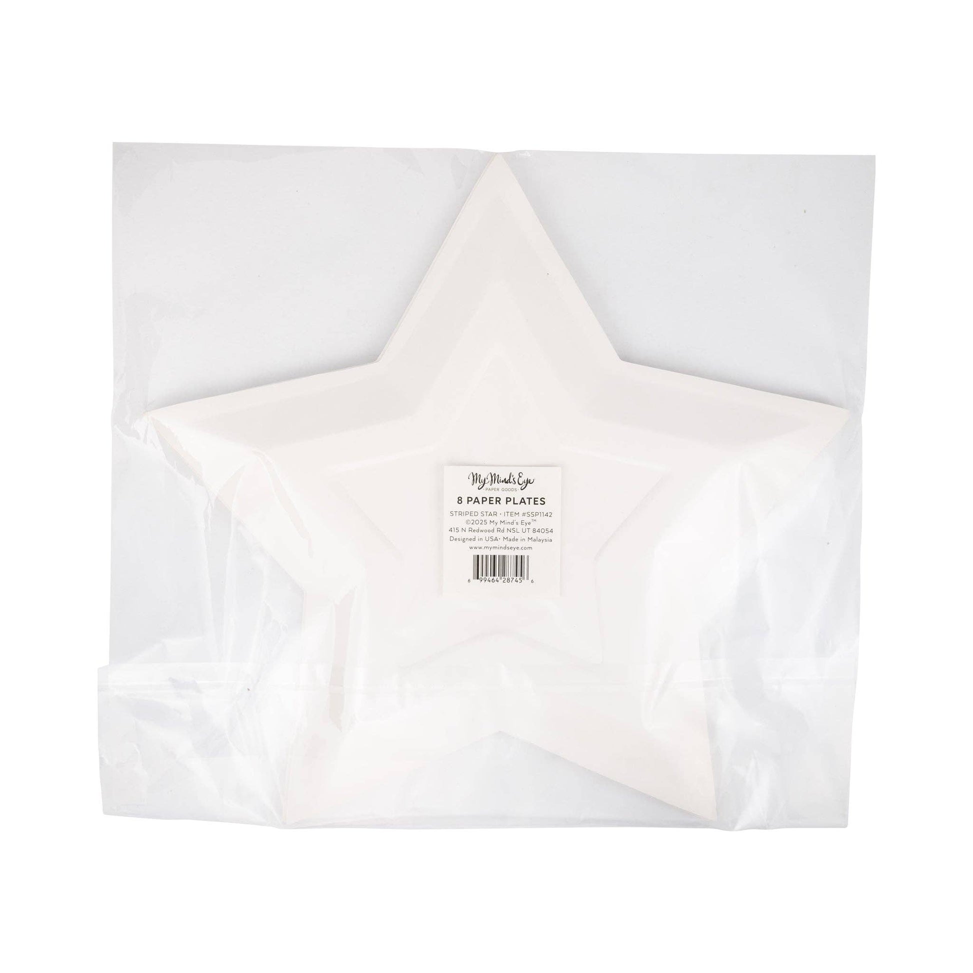 Striped Star Shaped Paper Plate - Bria Blair Creative