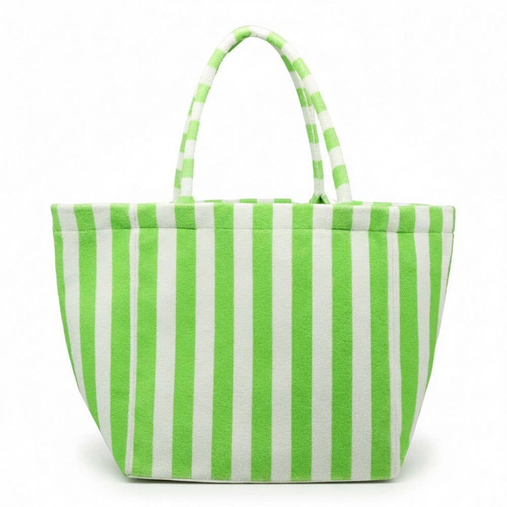Striped Terry Tote Bag: Blue - Bria Blair Creative